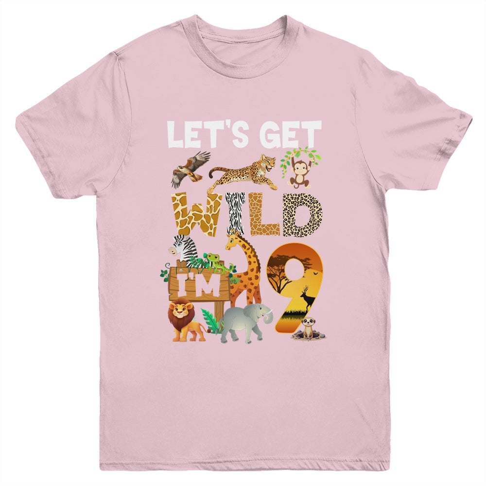 9 Year Old Zoo Birthday Safari Jungle Animal 9th Bday Youth Shirt | teecentury