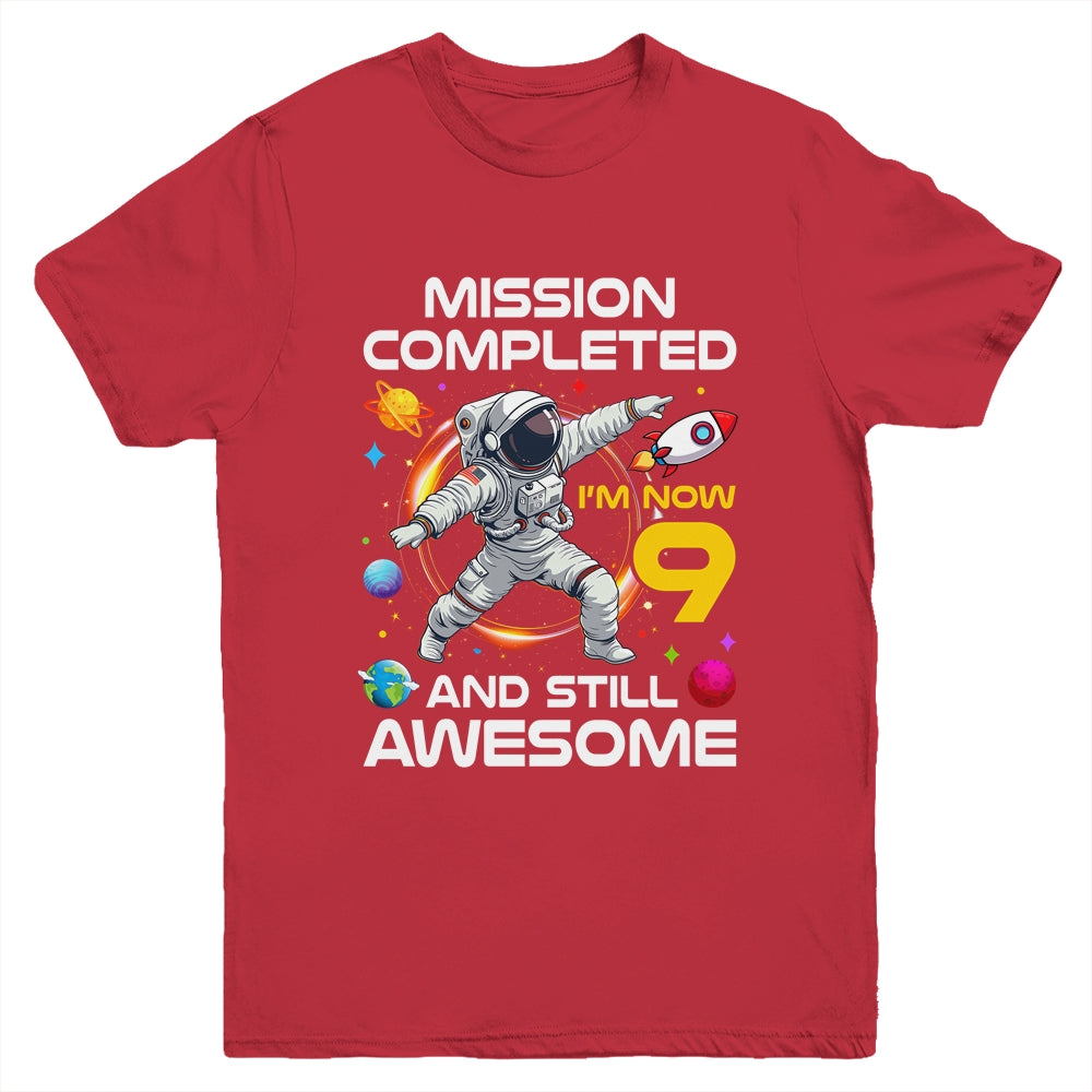9th Birthday Astronaut 9 Years Old Outer Space Birthday Youth Shirt | teecentury