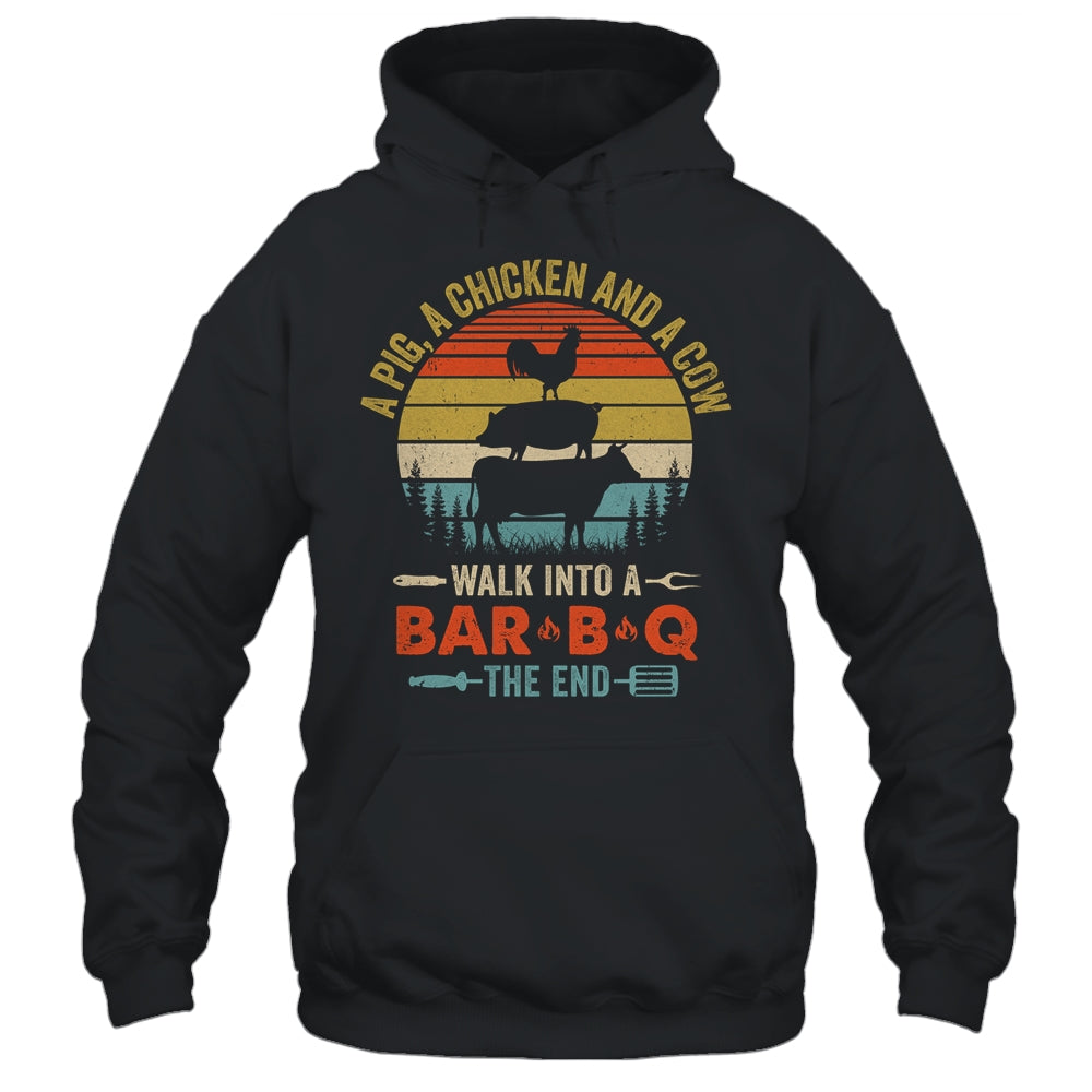 A Pig A Chicken And A Cow Grilling BBQ Barbecue Lover Shirt & Hoodie | teecentury