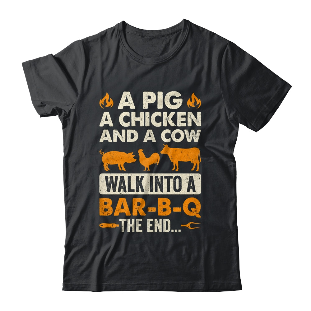 A Pig A Chicken And A Cow Grilling BBQ Lover Barbecue Shirt & Hoodie | teecentury