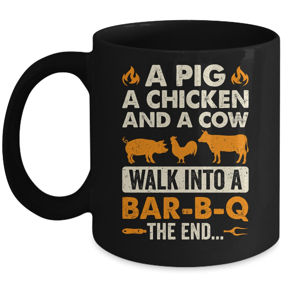 A Pig A Chicken And A Cow Grilling BBQ Lover Barbecue Mug | teecentury