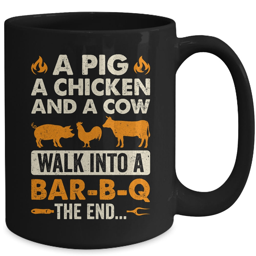 A Pig A Chicken And A Cow Grilling BBQ Lover Barbecue Mug | teecentury