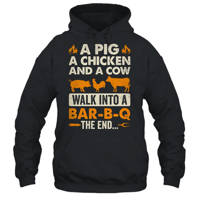 A Pig A Chicken And A Cow Grilling BBQ Lover Barbecue Shirt & Hoodie | teecentury