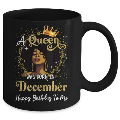 A Queen Was Born In December Black Girl Birthday Afro Woman Mug | teecentury