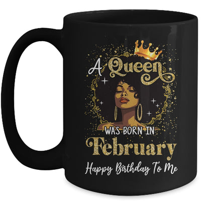 A Queen Was Born In February Black Girl Birthday Afro Woman Mug | teecentury