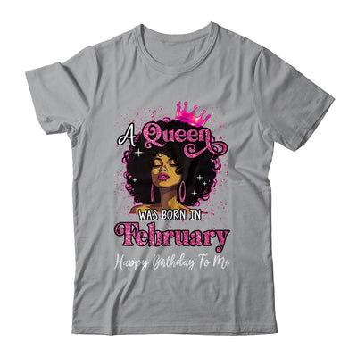 A Queen Was Born In February Black Girl Birthday Afro Women Shirt & Tank Top | teecentury