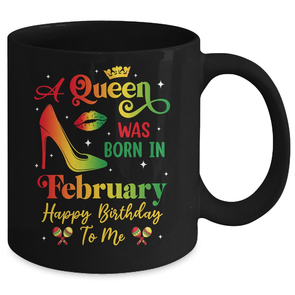 A Queen Was Born In February Jamaica Birthday Girl Party Mug | teecentury