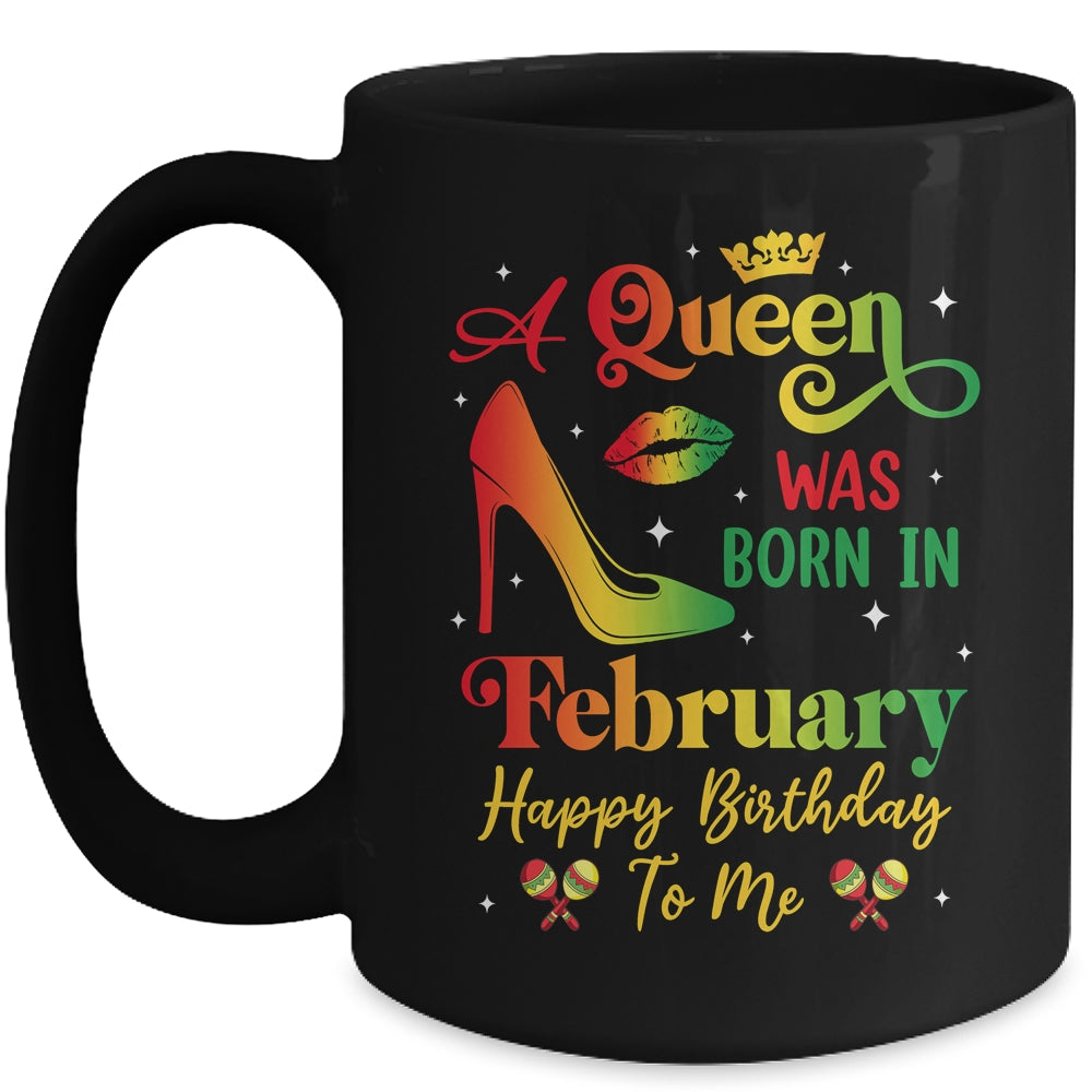 A Queen Was Born In February Jamaica Birthday Girl Party Mug | teecentury