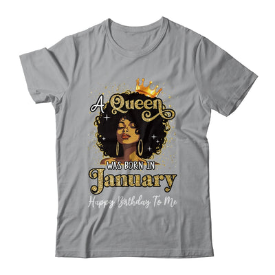 A Queen Was Born In January Black Girl Birthday Afro Woman Shirt & Tank Top | teecentury
