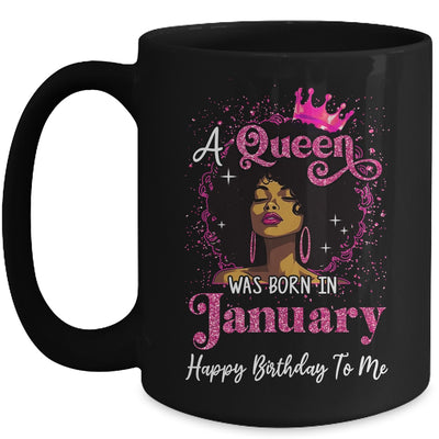 A Queen Was Born In January Black Girl Birthday Afro Women Mug | teecentury