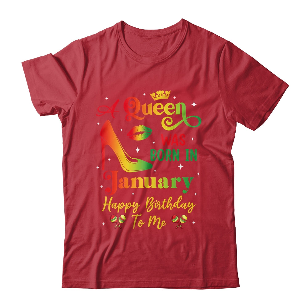 A Queen Was Born In January Jamaica Birthday Girl Party Shirt & Tank Top | teecentury