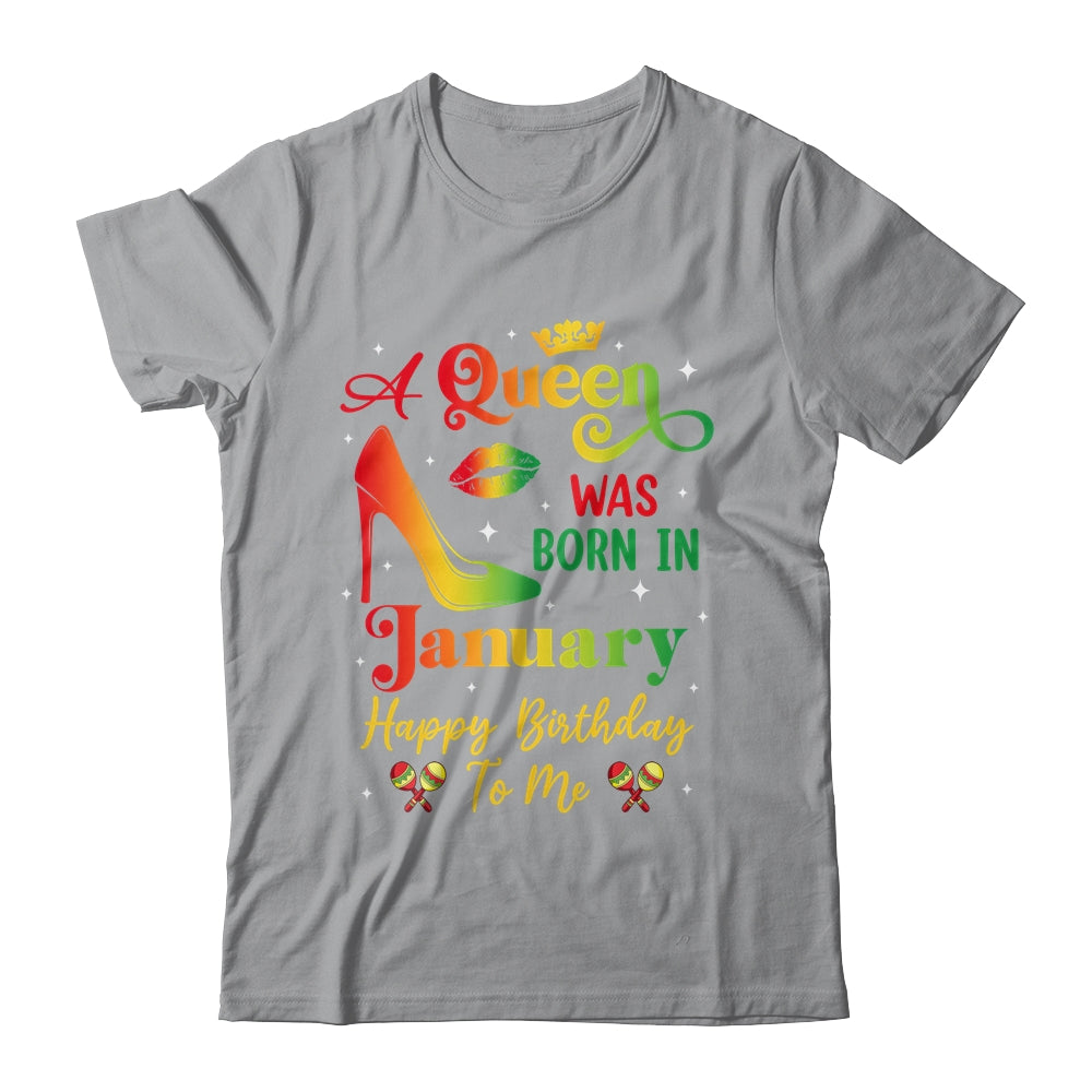 A Queen Was Born In January Jamaica Birthday Girl Party Shirt & Tank Top | teecentury