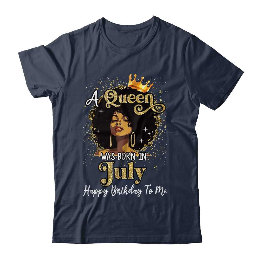 A Queen Was Born In July Black Girl Birthday Afro Woman Shirt & Tank Top | teecentury