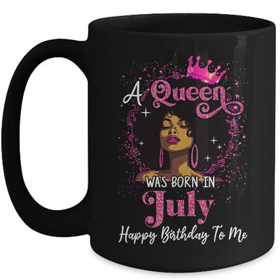 A Queen Was Born In July Black Girl Birthday Afro Women Mug | teecentury