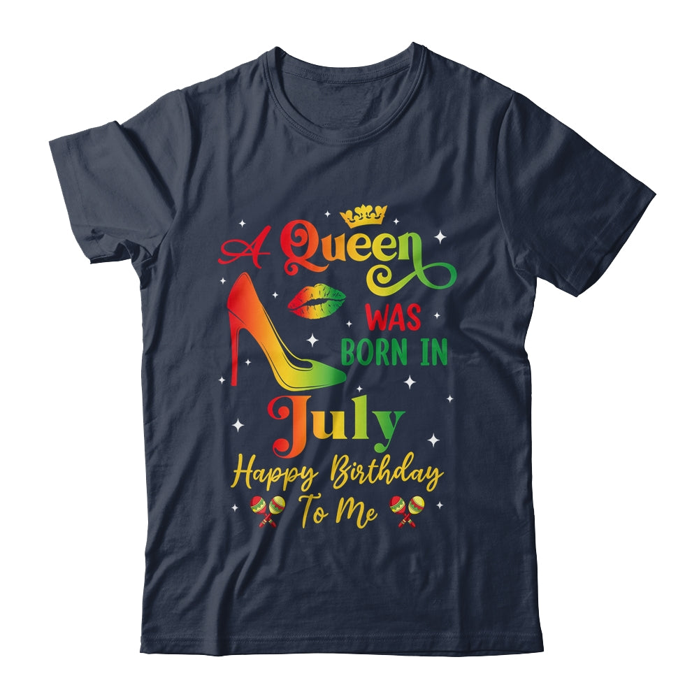 A Queen Was Born In July Jamaica Birthday Girl Party Shirt & Tank Top | teecentury