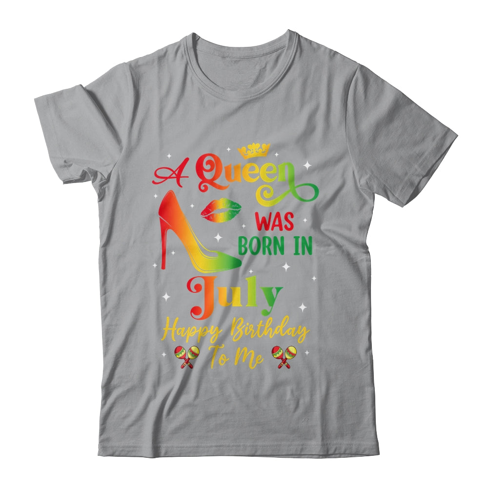 A Queen Was Born In July Jamaica Birthday Girl Party Shirt & Tank Top | teecentury