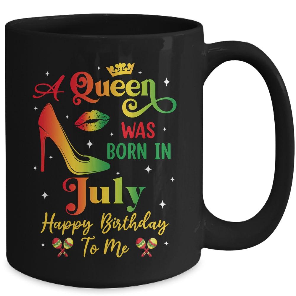 A Queen Was Born In July Jamaica Birthday Girl Party Mug | teecentury