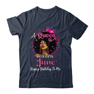 A Queen Was Born In June Black Girl Birthday Afro Women Shirt & Tank Top | teecentury