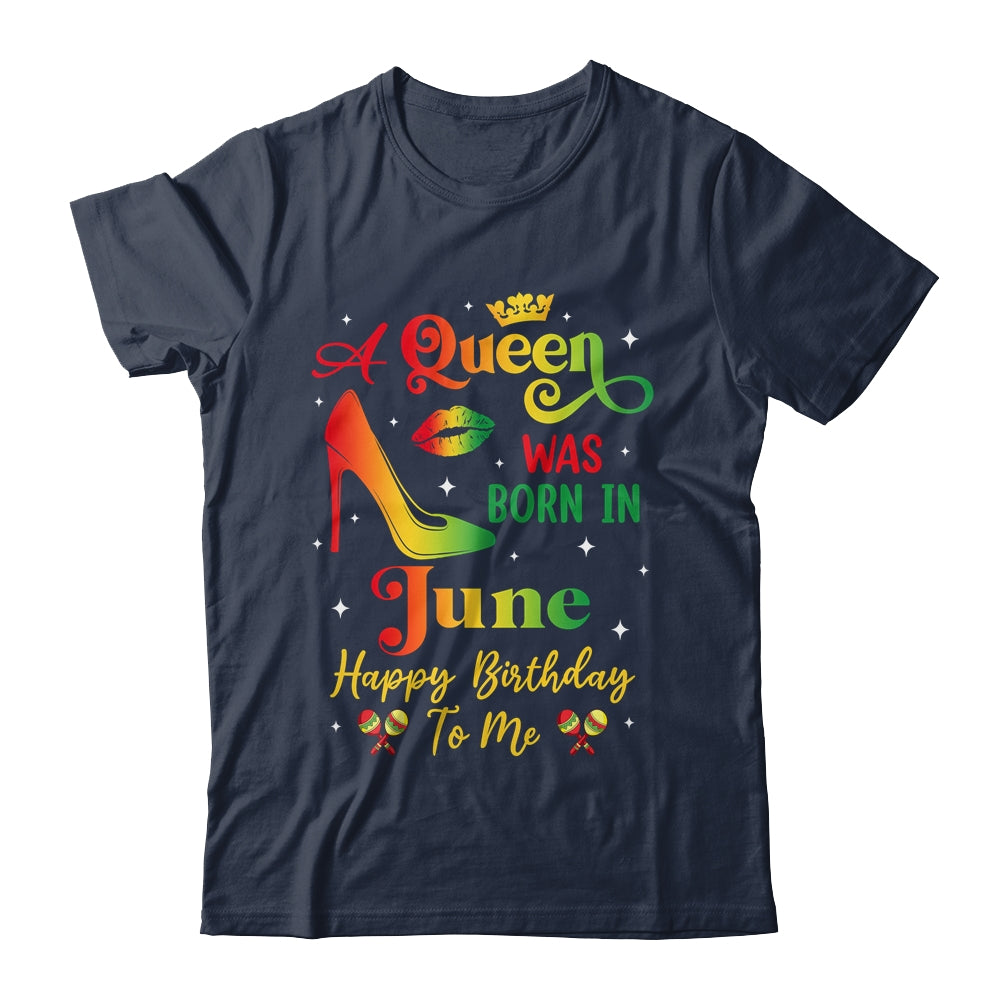A Queen Was Born In June Jamaica Birthday Girl Party Shirt & Tank Top | teecentury