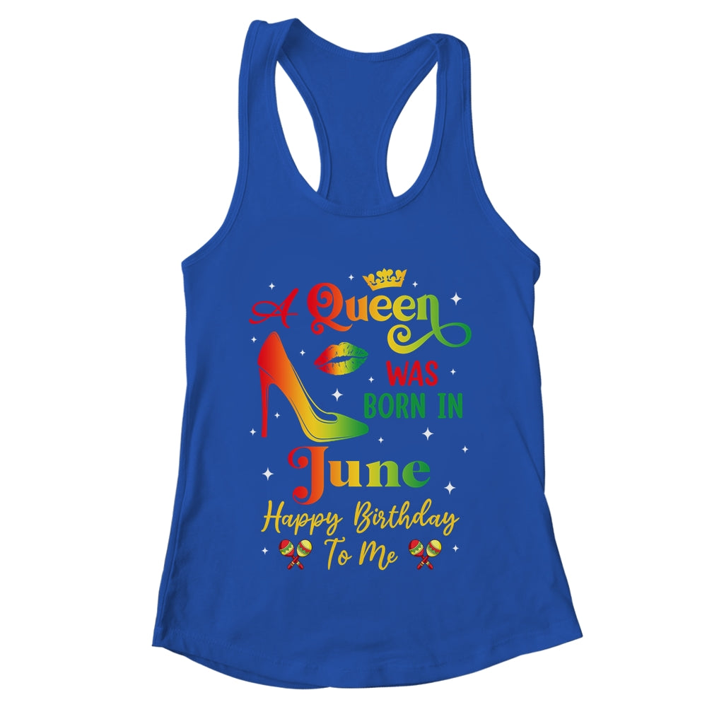 A Queen Was Born In June Jamaica Birthday Girl Party Shirt & Tank Top | teecentury