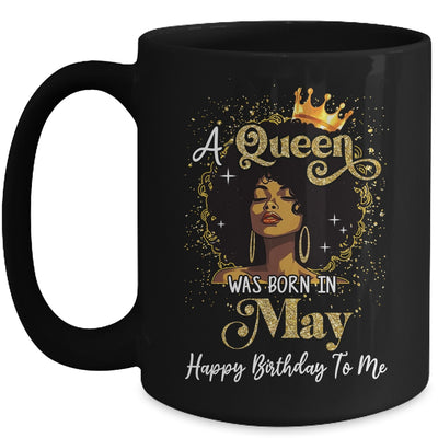 A Queen Was Born In May Black Girl Birthday Afro Woman Mug | teecentury