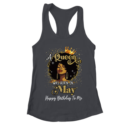 A Queen Was Born In May Black Girl Birthday Afro Woman Shirt & Tank Top | teecentury