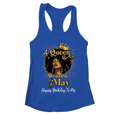 A Queen Was Born In May Black Girl Birthday Afro Woman Shirt & Tank Top | teecentury