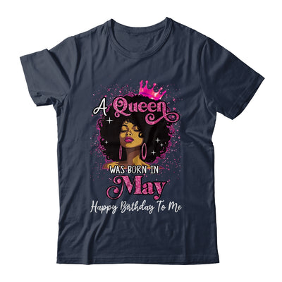A Queen Was Born In May Black Girl Birthday Afro Women Shirt & Tank Top | teecentury
