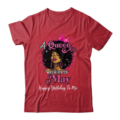 A Queen Was Born In May Black Girl Birthday Afro Women Shirt & Tank Top | teecentury