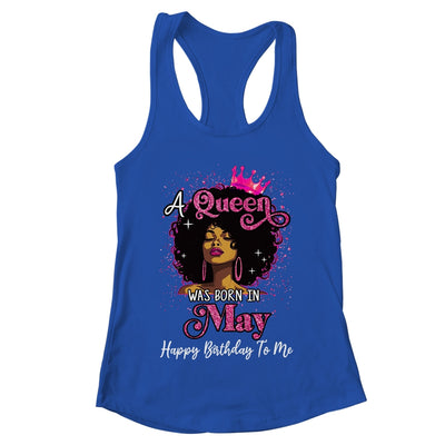 A Queen Was Born In May Black Girl Birthday Afro Women Shirt & Tank Top | teecentury