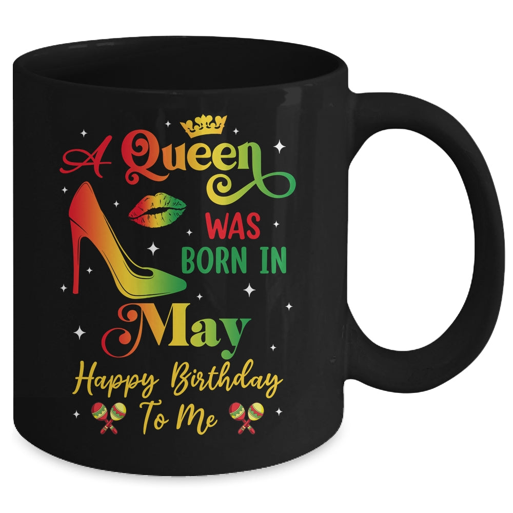 A Queen Was Born In May Jamaica Birthday Girl Party Mug | teecentury