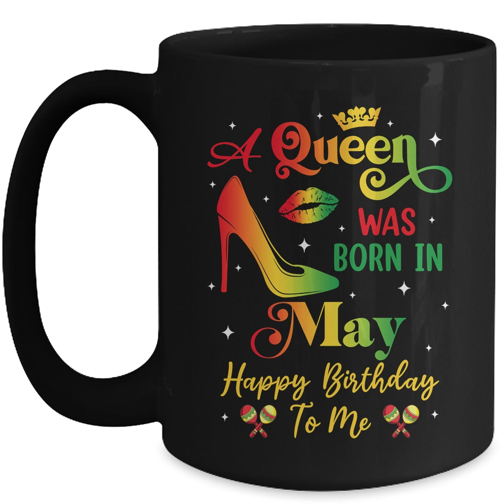 A Queen Was Born In May Jamaica Birthday Girl Party Mug | teecentury