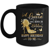 A Queen Was Born In October High Heels Happy Birthday To Me Mug | teecentury