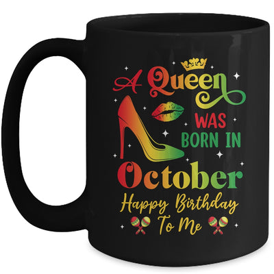 A Queen Was Born In October Jamaica Birthday Girl Party Mug | teecentury