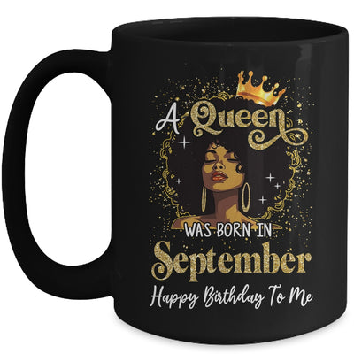 A Queen Was Born In September Black Girl Birthday Afro Woman Mug | teecentury