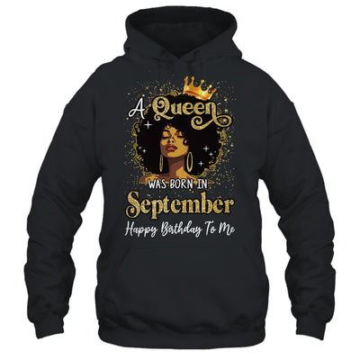 A Queen Was Born In September Black Girl Birthday Afro Woman Shirt & Tank Top | teecentury