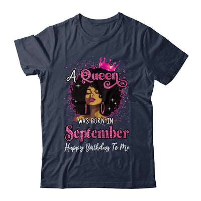 A Queen Was Born In September Black Girl Birthday Afro Women Shirt & Tank Top | teecentury