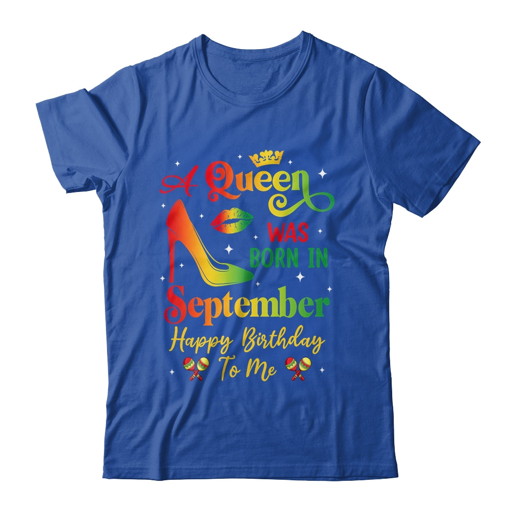 A Queen Was Born In September Jamaica Birthday Girl Party Shirt & Tank Top | teecentury