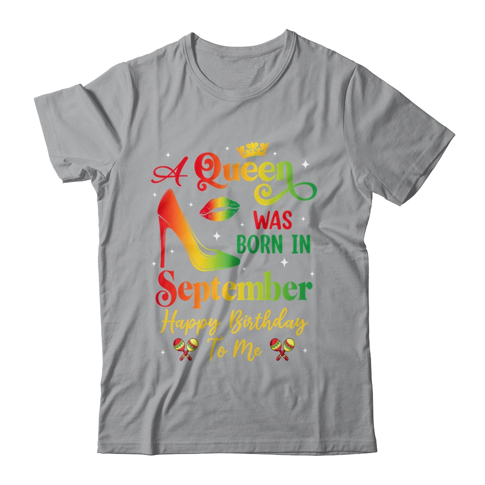 A Queen Was Born In September Jamaica Birthday Girl Party Shirt & Tank Top | teecentury