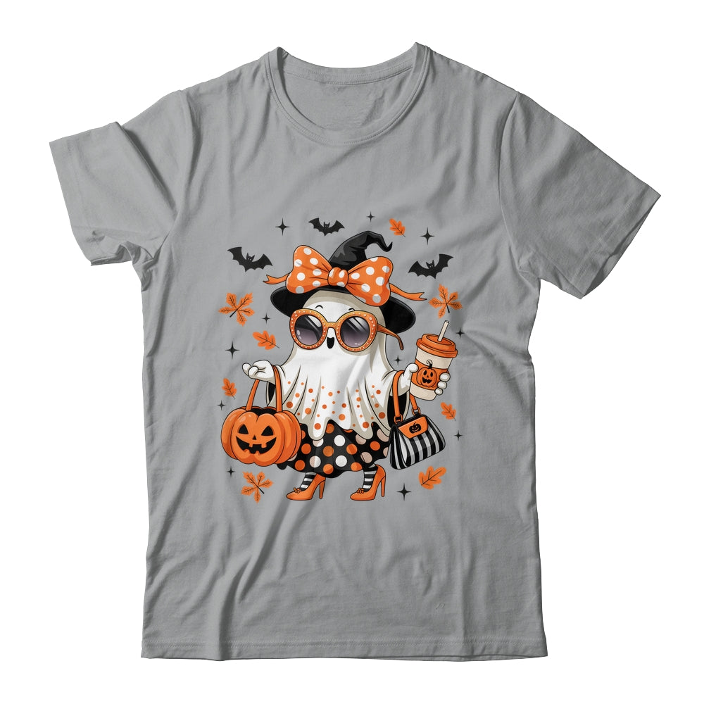 About Cute Funny Ghost Pumpkin Halloween Bow Funny Shirt & Sweatshirt | teecentury