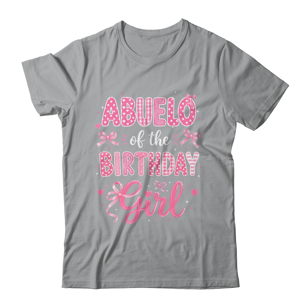 Abuelo Of The Birthday Girl Matching Pink Coquette Bow Shirt & Hoodie | teecentury