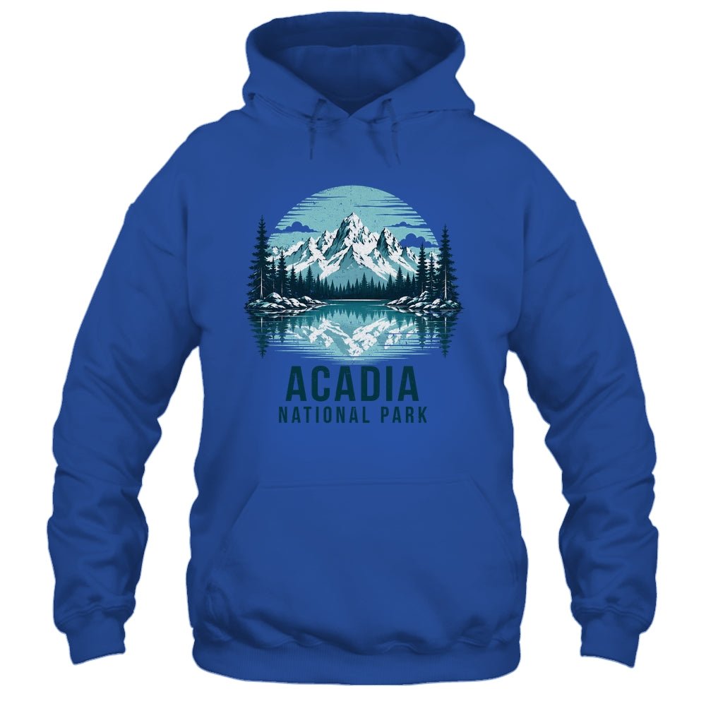 Acadia National Park Retro Mountain Lake Outdoor Hiking Shirt & Tank Top | teecentury