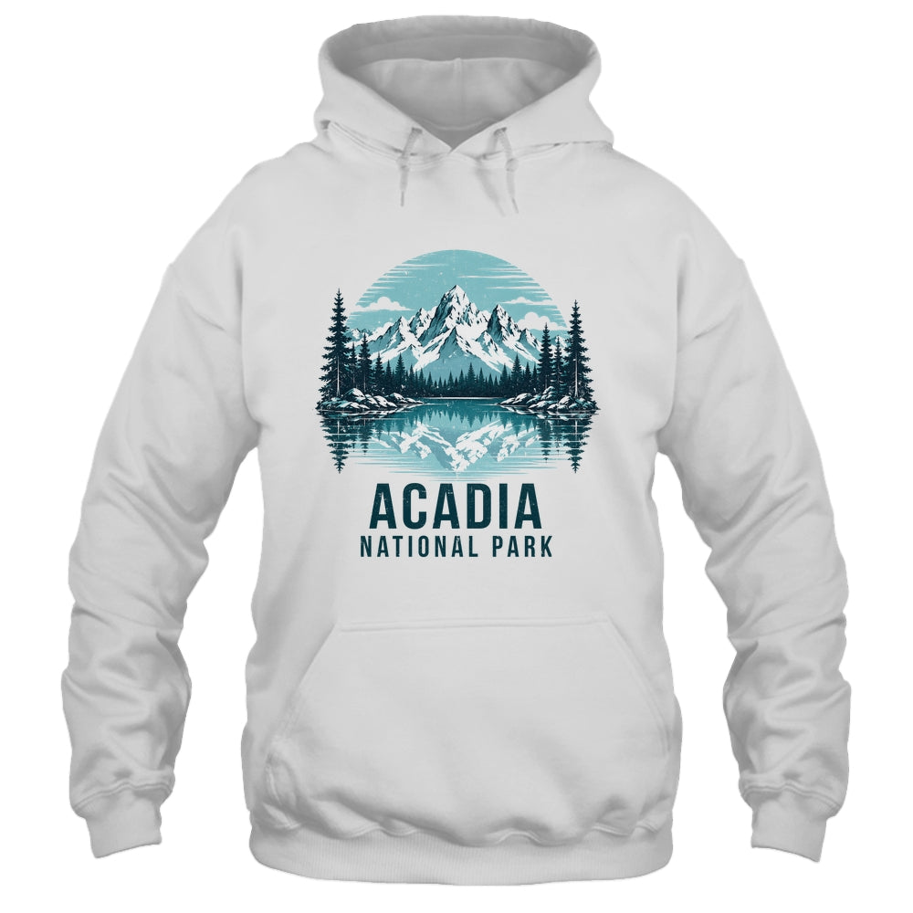 Acadia National Park Retro Mountain Lake Outdoor Hiking Shirt & Tank Top | teecentury