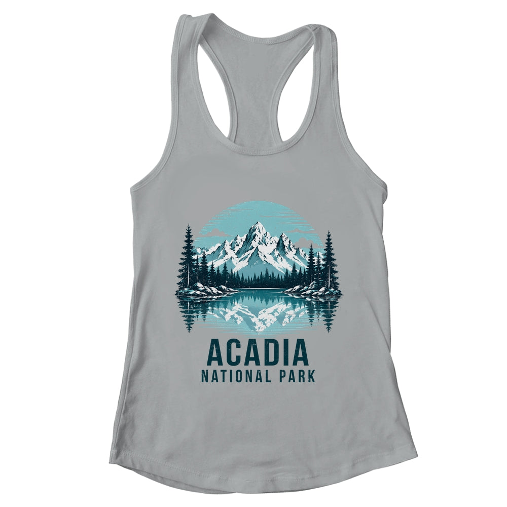 Acadia National Park Retro Mountain Lake Outdoor Hiking Shirt & Tank Top | teecentury