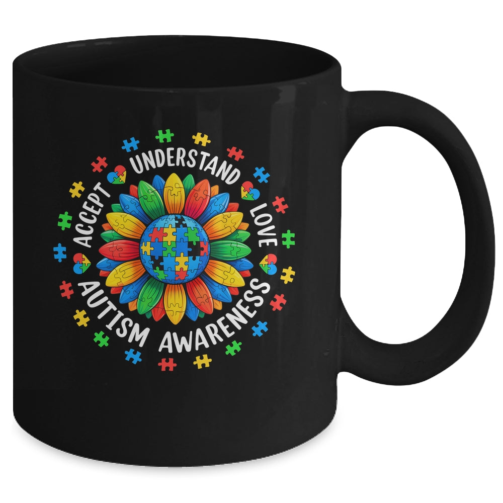 Accept Understand Sunflower Men Women Kids Autism Awareness Mug | teecentury