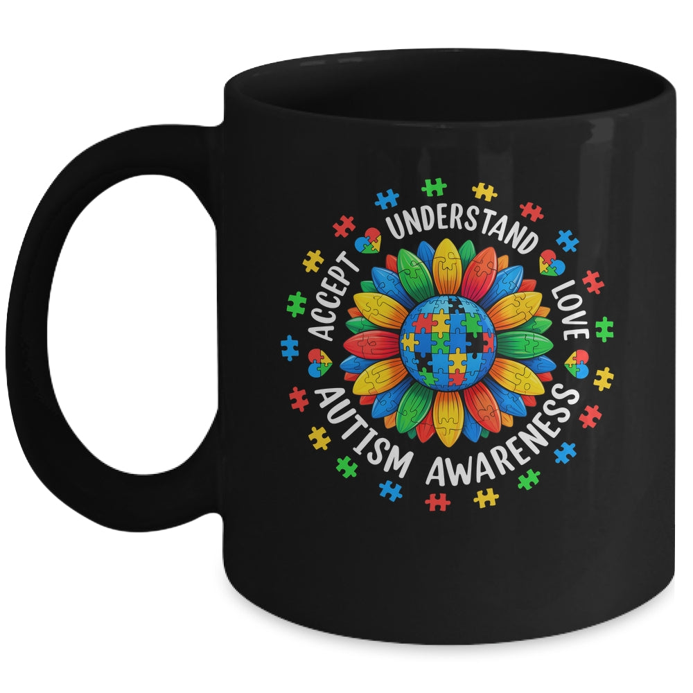 Accept Understand Sunflower Men Women Kids Autism Awareness Mug | teecentury