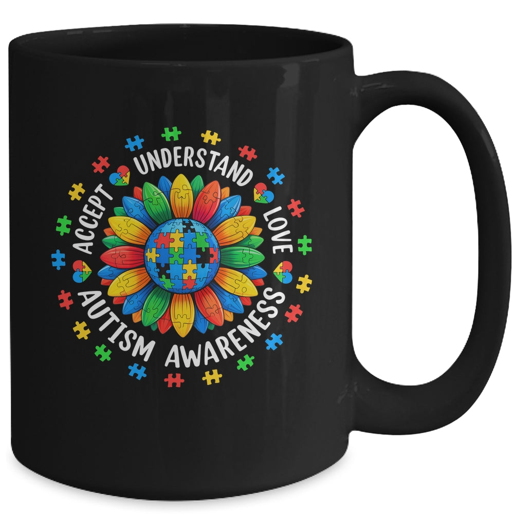 Accept Understand Sunflower Men Women Kids Autism Awareness Mug | teecentury