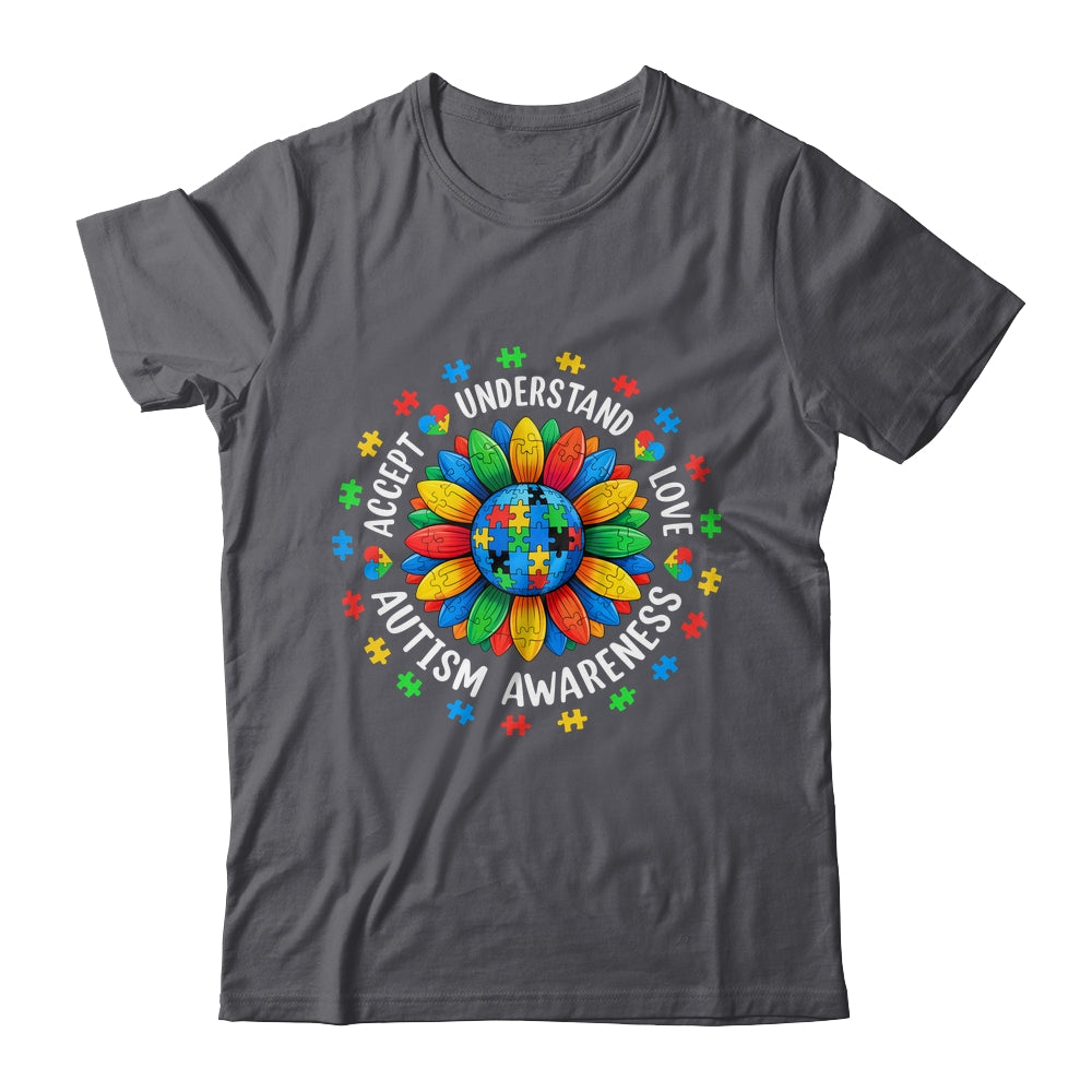 Accept Understand Sunflower Men Women Kids Autism Awareness Shirt & Hoodie | teecentury