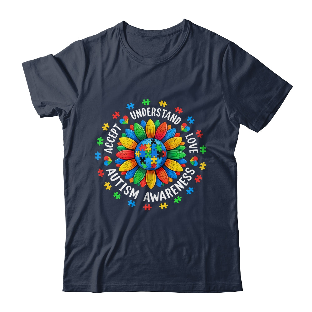 Accept Understand Sunflower Men Women Kids Autism Awareness Shirt & Hoodie | teecentury