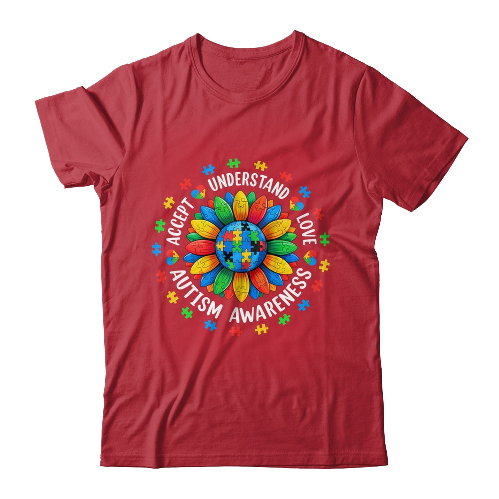 Accept Understand Sunflower Men Women Kids Autism Awareness Shirt & Hoodie | teecentury
